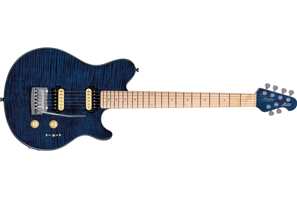 STERLING BY MUSIC MAN AXIS FLAME MAPLE TOP NEPTUNE BLUE