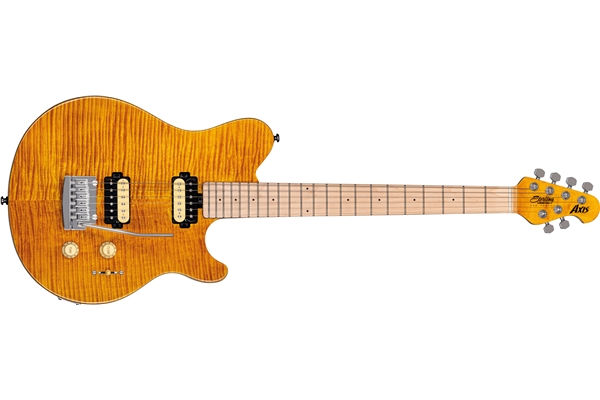 STERLING BY MUSIC MAN AXIS FLAME MAPLE TOP TRANS GOLD