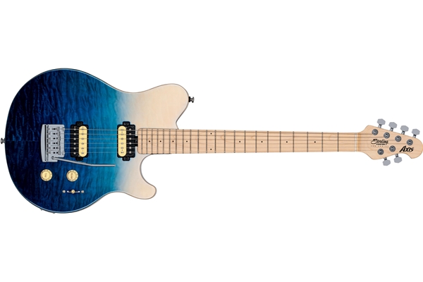 STERLING BY MUSIC MAN AXIS AX3 QUILTED MAPLE SPECTRUM BLUE