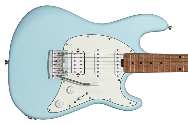 STERLING BY MUSIC MAN CUTLASS CT50HSS DAPHNE BLUE SATIN