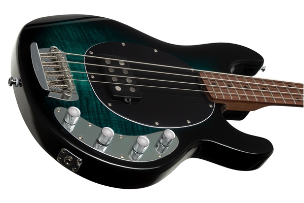 STERLING BY MUSIC MAN STINGRAY RAY34 FLAME MAPLE TEAL