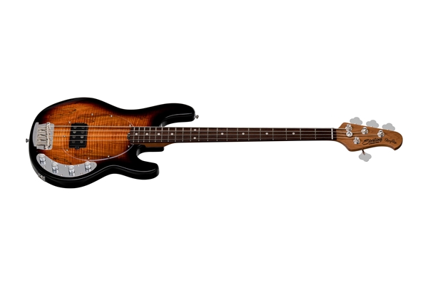 STERLING BY MUSIC MAN RAY34 SPALTED MAPLE 3 TONE SUNBURST