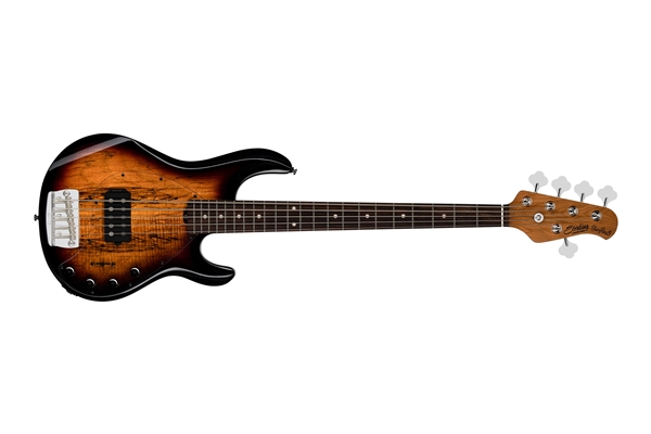 STERLING BY MUSIC MAN RAY35 SPALTED MAPLE 3 TONE SUNBURST
