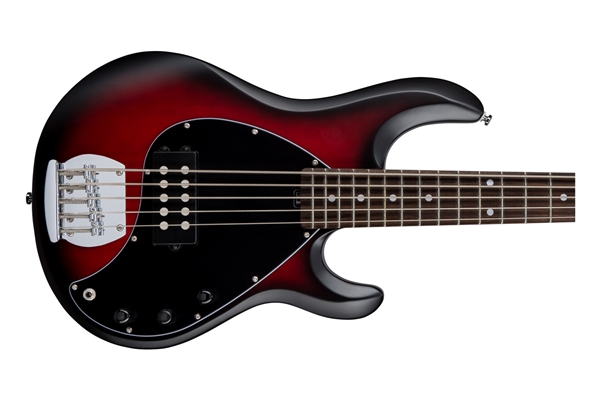 STERLING BY MUSIC MAN STINGRAY RAY5 5 RED BURST SATIN