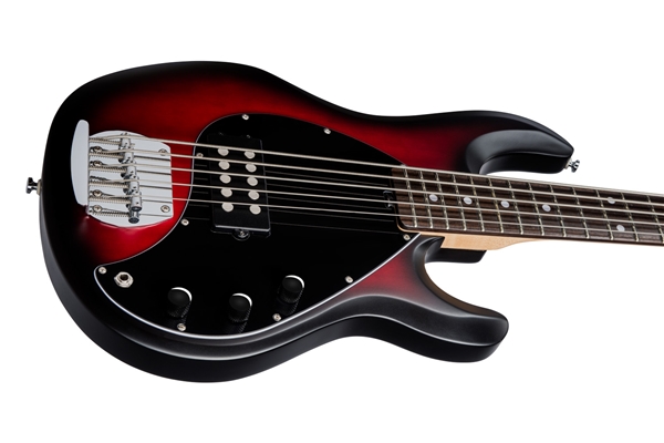 STERLING BY MUSIC MAN STINGRAY RAY5 5 RED BURST SATIN