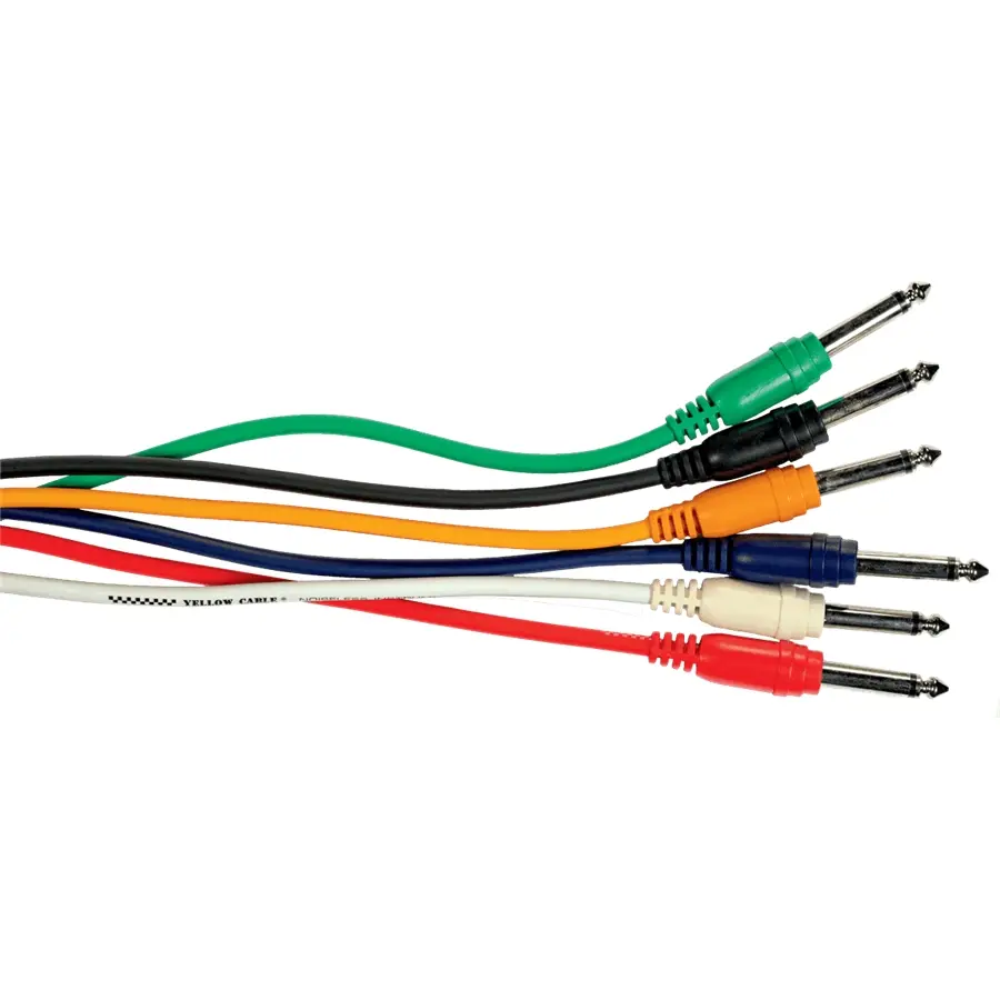 Lot 6 Câbles Patch Jack Coudé 60 Cm – Yellow Cable P060CD-6 – Multicolore